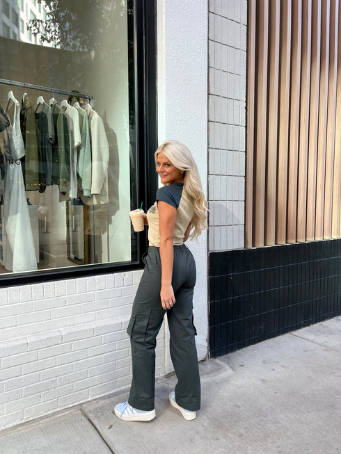 The Izzie Cargo Pant // Dark Grey